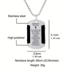 Men Women Cross English Bible Verse Prayer Dog Tag Pendant Steel Necklace 23 