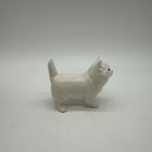 White Porcelain Cat Figurine Hand Painted Ceramic Fluffy Kitten Statue Vintage