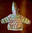 Robeez Infant Iridescent Unicorn Puffer Rainbow Girl Baby Coat Newborn Zip Nwt