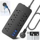 Wall Mountable Usb Surge Protector Power Strip With Usb Ports 8 Outlet Plugs Us