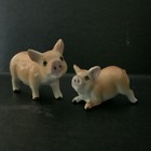 Miniature Pig Figurine Lot Ceramic Porcelain Collection 