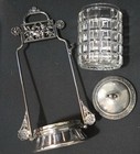 Antique Victorian Rogers Silverplate Pickle Castor W Glass Jar lid Bird   Cherub