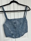 Michael Kors Beautiful Women   s Demin Cropped Top   Jean