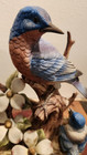 Andrea By Sadek Bluebirds Large 11 1 2  Porcelain Bird Figurine With Base Japan