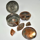 Antique Vtg Brass Islamic Middle Eastern Tinned Copper Pan Daan Spice Nut Box