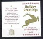 Scott 3363a Holiday Greetings Reindeer 33c Booklet -20 Mnh Stamps-free Shipping 