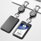 2 Pack Retractable Keychain With Id Card Holder  Heavy Duty Carabiner Badge Hold