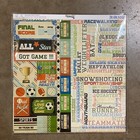 Bo Bunny Game On  18 Pc Double-sided Designer Paper  1 Sheet Cardstock Stickers