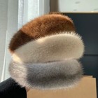 2025 New Women s Luxury Winter 100  Mink Fur Headband Real Fur Hair Band