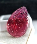 23 05 Ct Certified Natural Tourmaline Handmade Carving Halo In Gemstone R2247 Gf