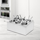 Flatware Holder Commercial Stainless Steel Cylinder Flatware Restaurant 6-holes 