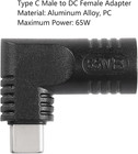65w Pd Dc 7 4mm X 5 0mm Female  7 4mm X 0 6mm  Input To Usb Type C Male Power Ch