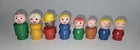 Vintage Original Fisher Price Little People Lot Of 8 Wood Bodies   Plastic Heads