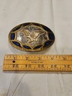 Blue  Gold  silver Tone Eagle  Belt Buckle Award Design Medals