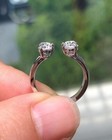 Women s Lab Created Diamond Round Cut Adjustable Toe Ring 925 Sterling Silver
