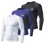 2 Pack Mens Compression Long Sleeve Athletic Workout Shirts Undershirt Baselayer