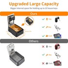Upgrade Extra Large Capacity Key Lock Box  Weatherproof Large  Grey