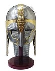 Medieval Viking Battle Ready Chain Mail Armor Mask Helmet W stand Rustic Vint   