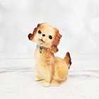 Vintage Japan Brown Spaniel Puppy Dog Ceramic Figurine With Collar