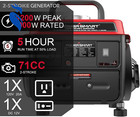 1200-watt Portable Inverter Generator With Super Quiet Ultralight  Camping Ps50