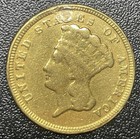 1854 Three Dollar Gold  3 Details Cleaned Type Coin