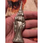 Vtg Homemade Heavy Pewter Wizard Mythical Figurine Silver Fantasy Decor