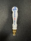 Chrislan Brooklyn Brown Ale Beer Tap Handle Knob White Ceramic W  Gold Base