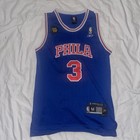 Vtg Allen Iverson Men   s Philadelphia 76ers Reebok Basketball Jersey Blue Medium
