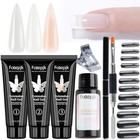 Poly Extension Gel Nail Kit  Clear White Pink With Slip Solution 3colors-nude