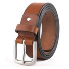 Men s Leather Dress Belt With Single Prong Buckle Belts For Men 1 5 Inch Wide