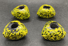 Lot Of 4 Vintage Black And Yellow Macrame Beads 1970 s