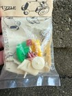 Vintage Plastic Pull Apart Puzzle Keychain Farm Tractors Nip