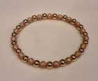 14k Yellow   Rose Gold Filled Stardust 5mm Beaded Stretch Elastic Bracelet New
