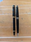 D1 Nm 2x Black Waterman Expert And Le Man Ballpoint Pen Lot - Need Refills 