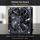 2 Pack 120mm Fan Guard Grill Pc Case Fan Cover Finger Guard