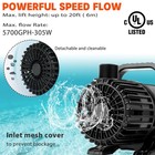  5700gph-305w  Ul Listed  High Flow Large Fountain Submersible Water Pond Sum   