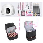 Nail Polish Organizer Bag Double Layer Uv Dryer Case Holds 30 Bottles Black