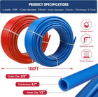 1 2 Inch Pex Tubing 2 Rolls 100 Ft Flexible Pipe For Plumbing   Water Lines