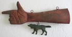 Antique Vintage Iron Hand Direction Advertisement Trade Sign Hanging