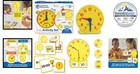 Kids Time Learning Set With Teaching Clock  Dice And Double Sided Activity Cards