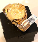 Diesel Dz4360 Mega Chief Men s Gold-tone Chronograph Watch Bnwt Gift Box  270