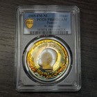 Pr68dcam 1969-fm Tunisia St  Augustine 1 Dinar Silver Proof  Pcgs- Rainbow Toned