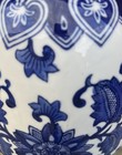 Hand Painted  Porcelain Chinoiserie Blue   White Floral  Vase Beautiful