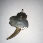 Vintage Navajo Silver Morenci Turquoise Coral Tooth Pendant William Singer