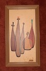 Robert Lyons Mid-century Modern Framed Vases Art   Set Of 2    1950 s 1960 s 