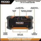 Ridgid R84089 18v Hybrid Jobsite Radio With Bluetooth - Tool Only - Black