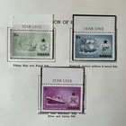 1957 Ghana Star Line Stamps Set With Tabs On Minkus Album Page Mint Og