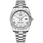 Luxury Men Date Day Watch Business Stainless Steel Waterproof Quartz Wristwatch