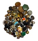 Wow  Antique Button Lot Victorian Glass Shell Enamel Mop Steel Unusual Composite