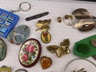 Grandma   s Junk Drawer Lot Handmade Brooches Pins Tarnished Jewelry As Is